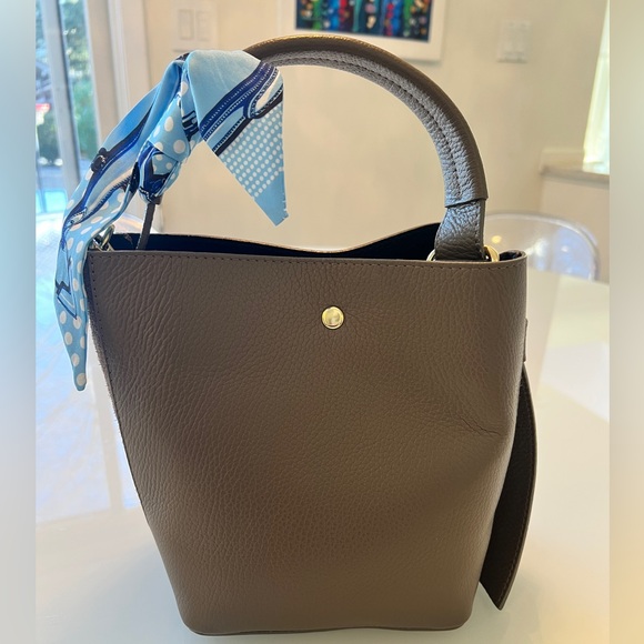 Handbags - LEATHER and SUEDE CROSSBODY BAG NEUTRAL TAUPE - MADE IN ITALY NWOT